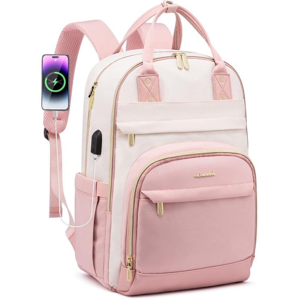 ✨Men's Pink Laptop Backpack Travel Purse Large Computer Backpack Fashion Bag